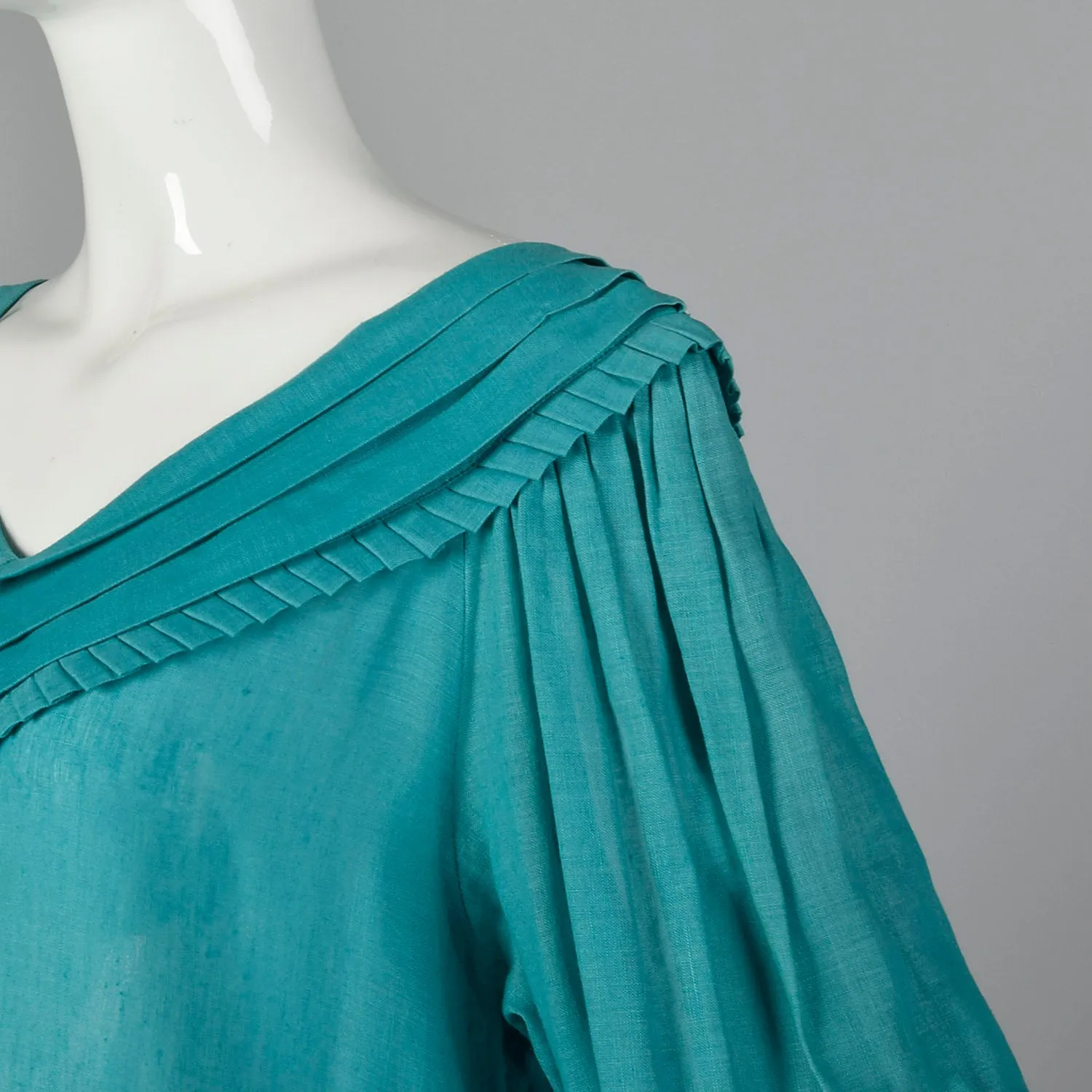 1980s Byblos Teal Tunic Dress