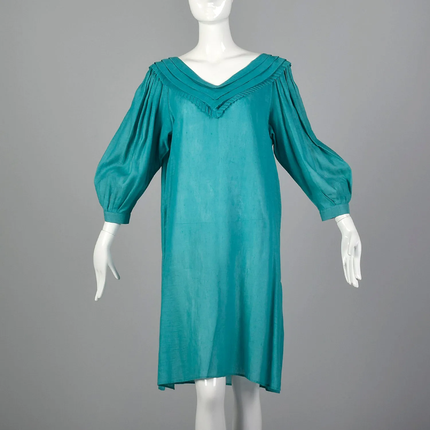 1980s Byblos Teal Tunic Dress