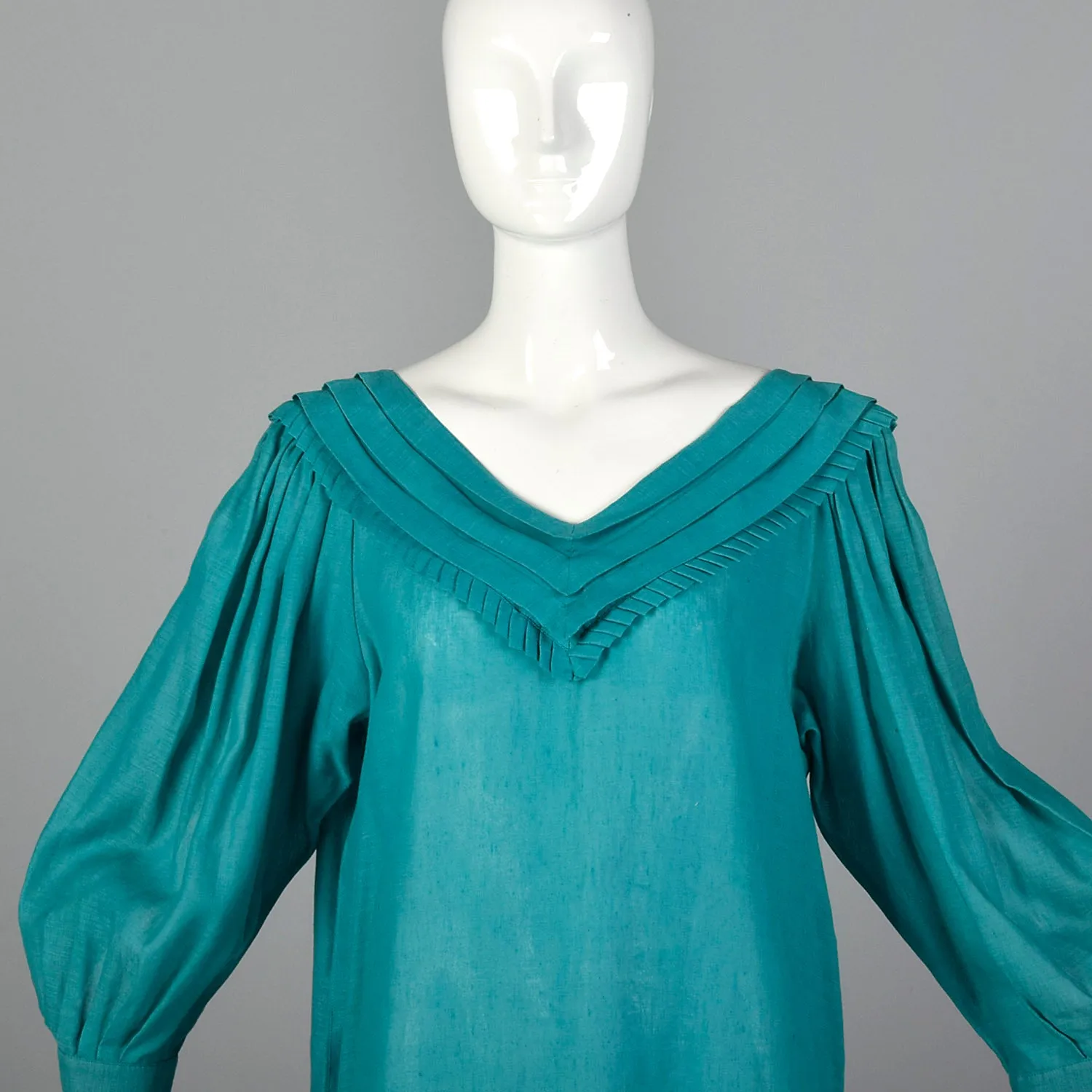 1980s Byblos Teal Tunic Dress