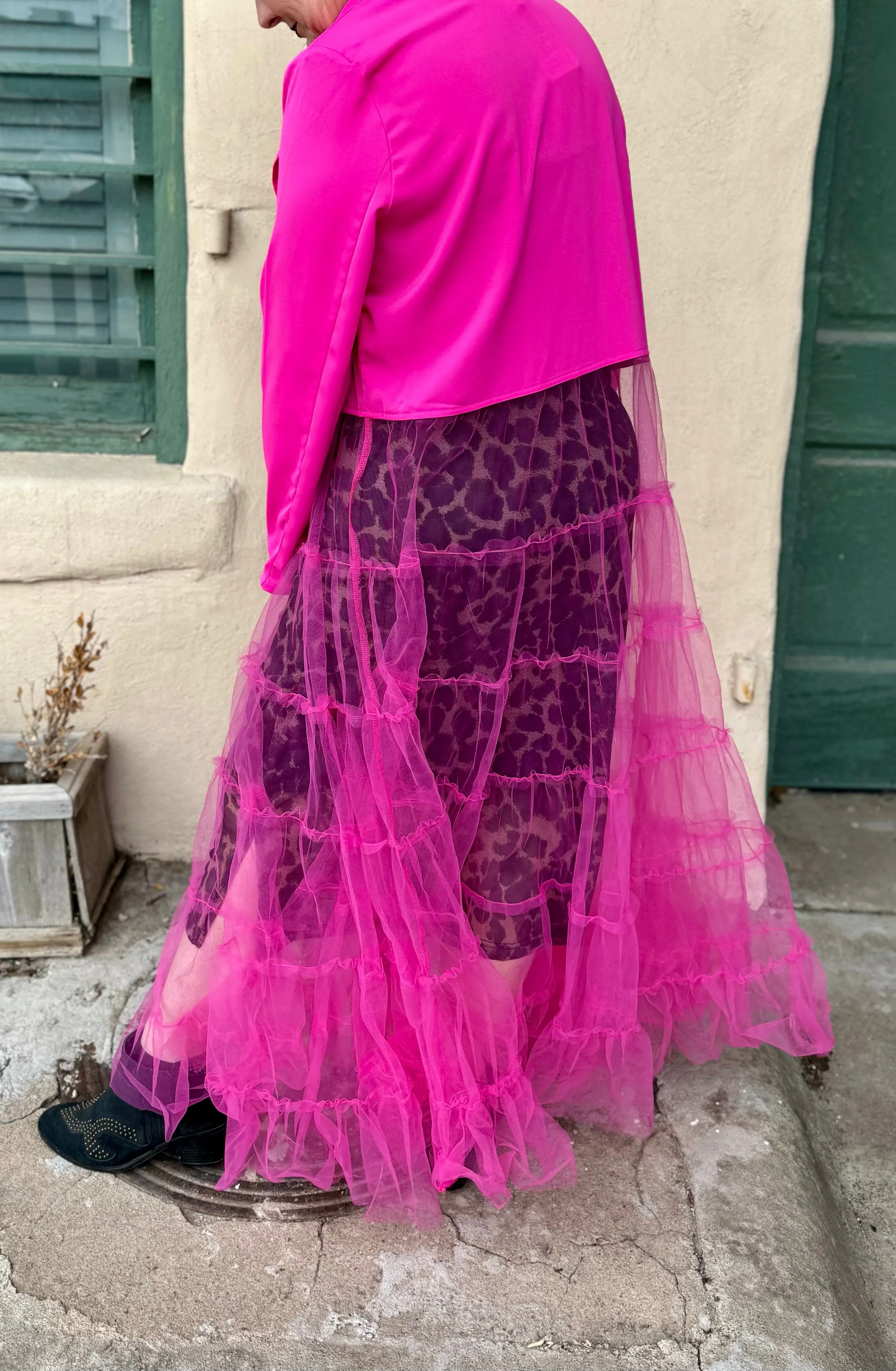Abigail Western Duster with Tulle Mesh