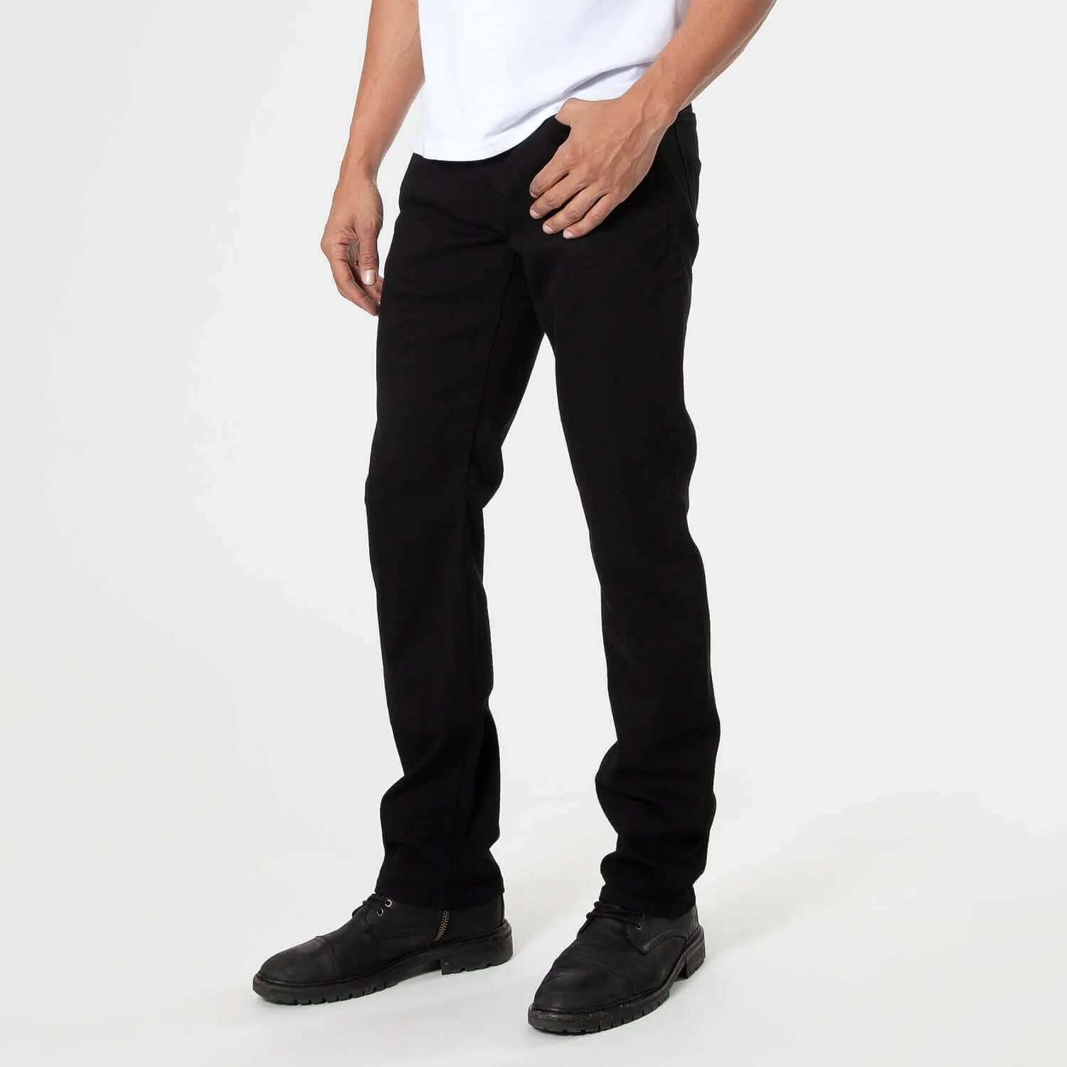 Black Wash Straight Comfort Stretch Jeans