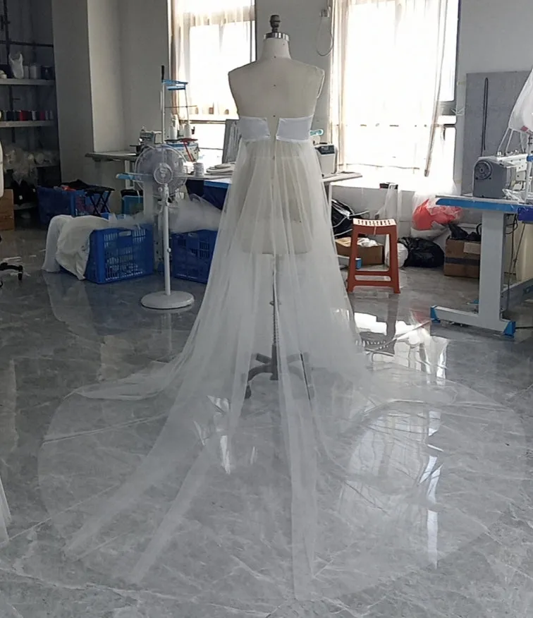 Custom Lace Empire Puffy A-line Pregnant Bridal Dress