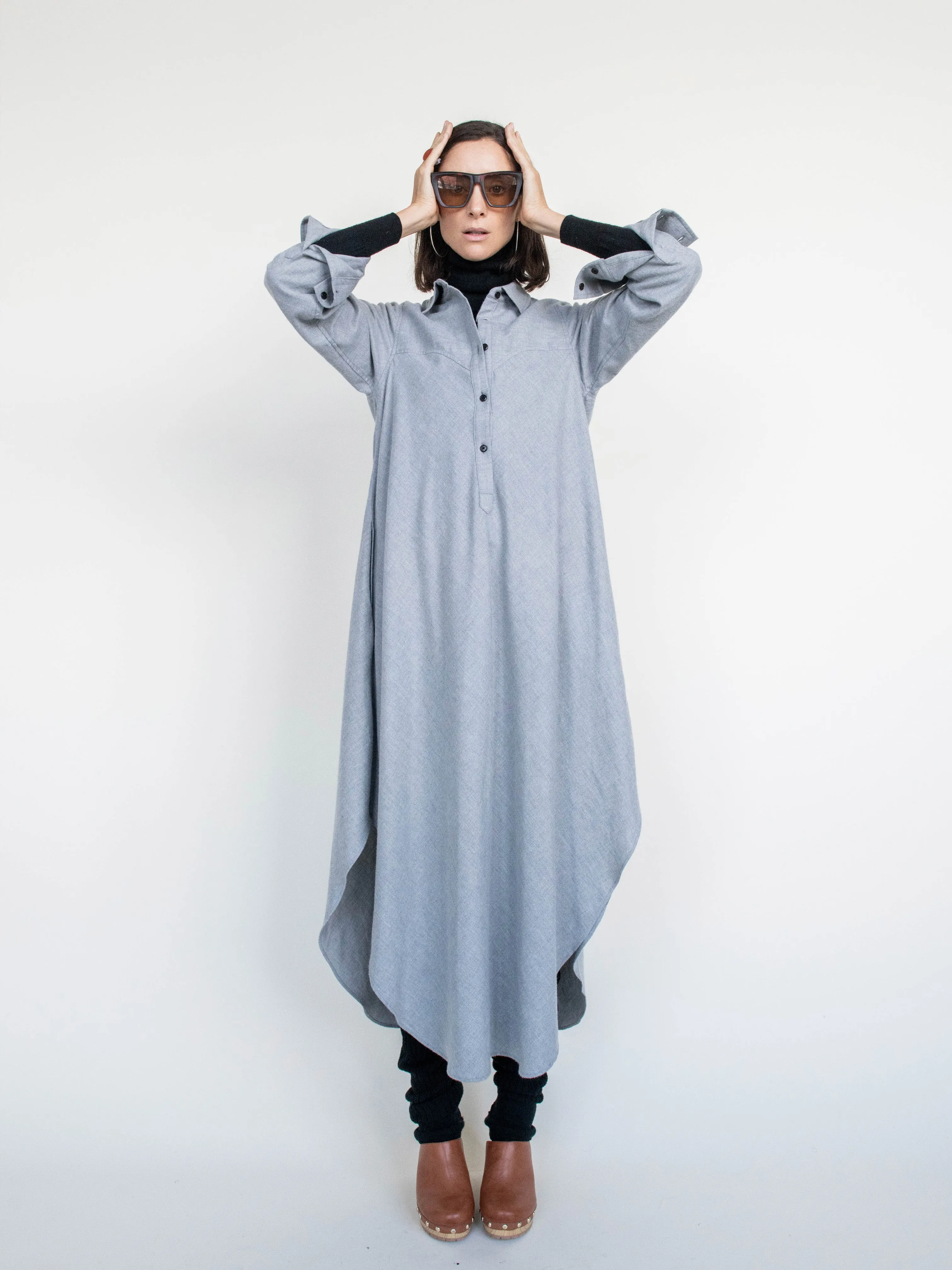 Grey Flannel Shirt/Dress