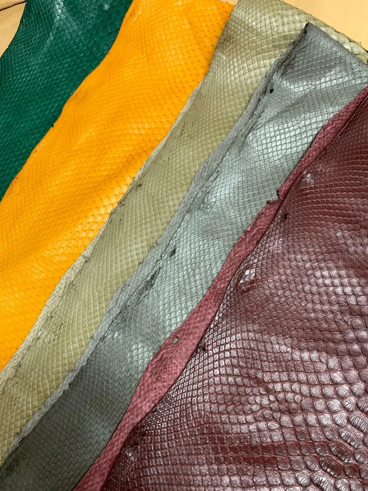 Handmade Driving Real Python Leather Multi-Color Gloves for Women