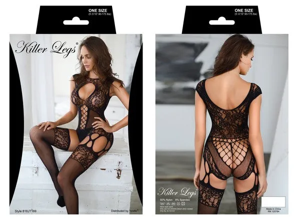 Plus Size Dedicated to Lace Fishnet Bodysuit