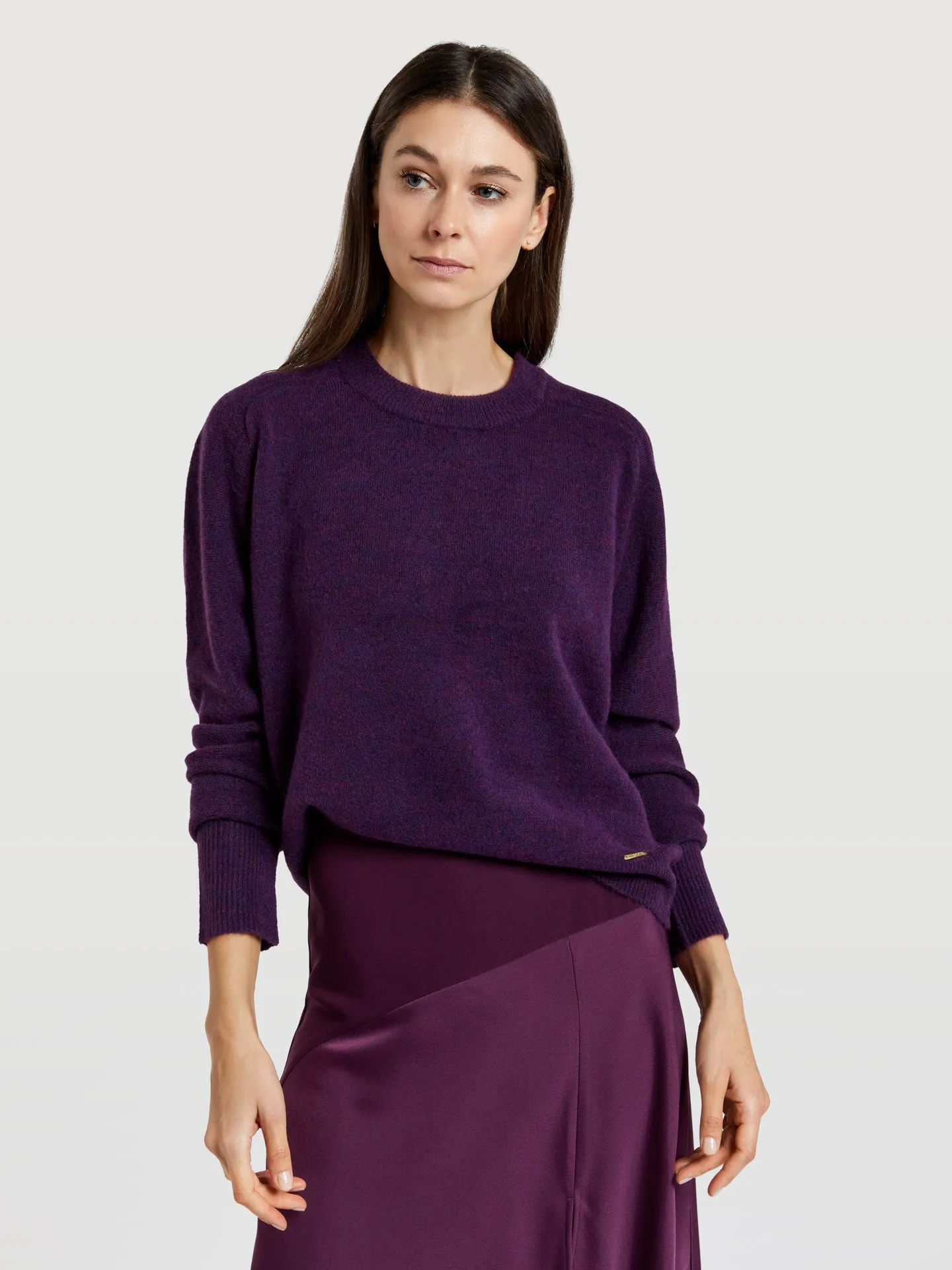 Textured shoulder sweater